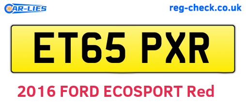 ET65PXR are the vehicle registration plates.