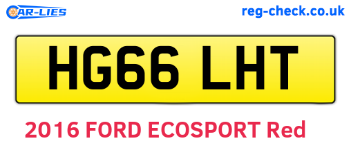 HG66LHT are the vehicle registration plates.