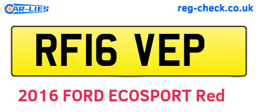 RF16VEP are the vehicle registration plates.