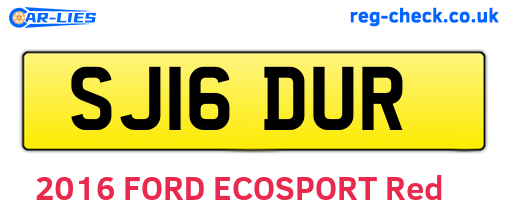 SJ16DUR are the vehicle registration plates.