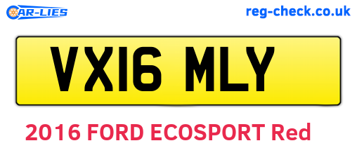 VX16MLY are the vehicle registration plates.