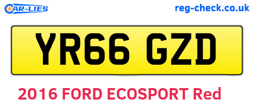 YR66GZD are the vehicle registration plates.