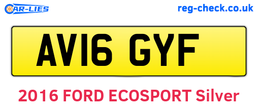 AV16GYF are the vehicle registration plates.