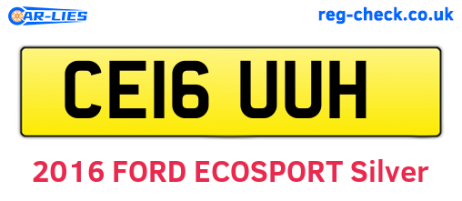 CE16UUH are the vehicle registration plates.