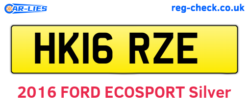 HK16RZE are the vehicle registration plates.
