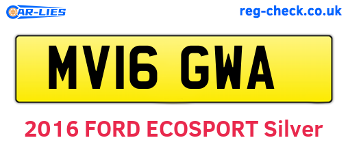 MV16GWA are the vehicle registration plates.