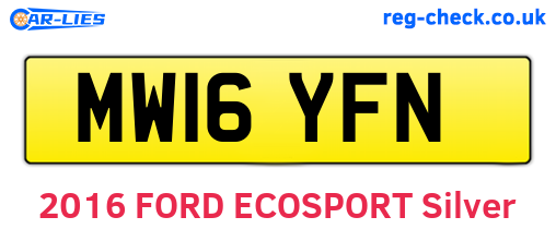 MW16YFN are the vehicle registration plates.
