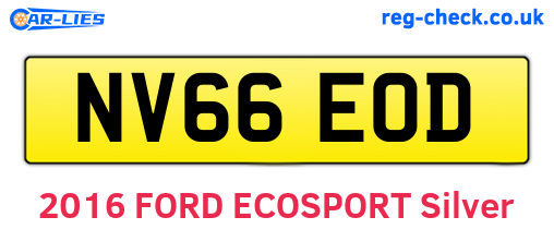 NV66EOD are the vehicle registration plates.