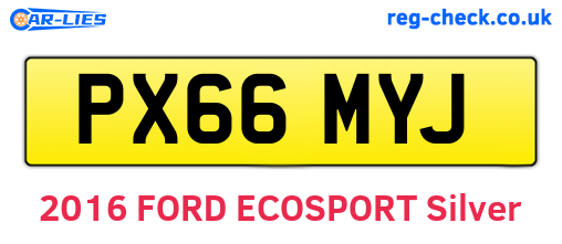 PX66MYJ are the vehicle registration plates.