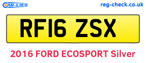 RF16ZSX are the vehicle registration plates.