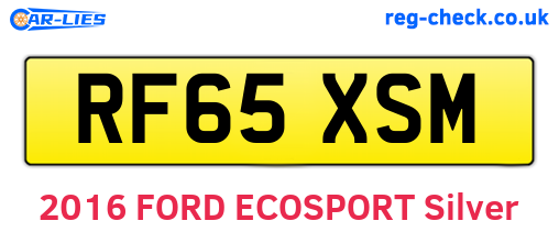 RF65XSM are the vehicle registration plates.