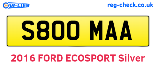 S800MAA are the vehicle registration plates.