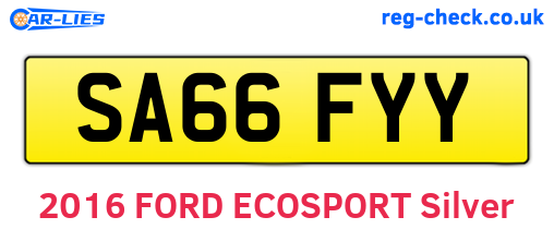 SA66FYY are the vehicle registration plates.