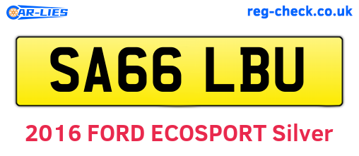 SA66LBU are the vehicle registration plates.