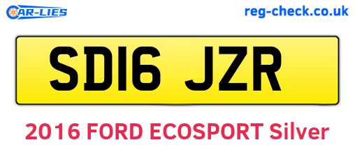 SD16JZR are the vehicle registration plates.