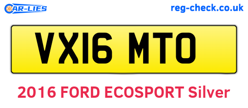 VX16MTO are the vehicle registration plates.