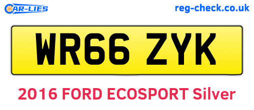 WR66ZYK are the vehicle registration plates.