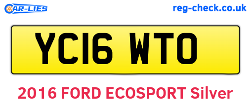 YC16WTO are the vehicle registration plates.