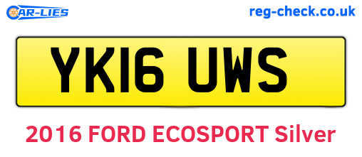 YK16UWS are the vehicle registration plates.