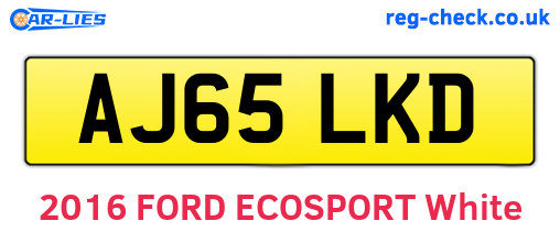 AJ65LKD are the vehicle registration plates.