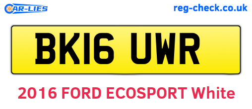 BK16UWR are the vehicle registration plates.