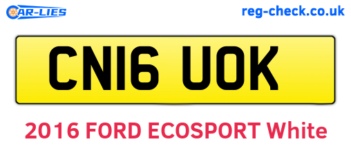 CN16UOK are the vehicle registration plates.