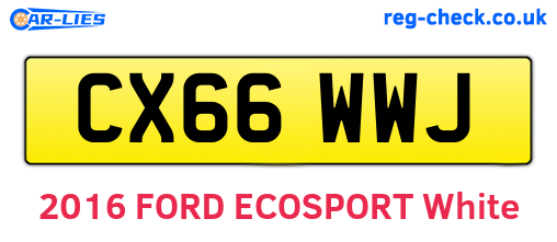 CX66WWJ are the vehicle registration plates.