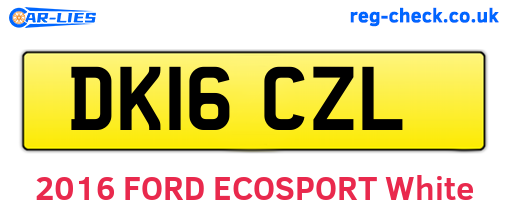 DK16CZL are the vehicle registration plates.