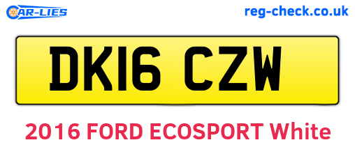 DK16CZW are the vehicle registration plates.