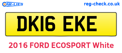 DK16EKE are the vehicle registration plates.