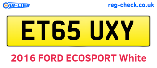 ET65UXY are the vehicle registration plates.