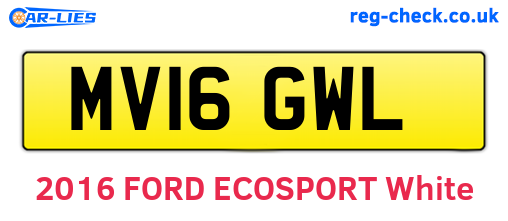 MV16GWL are the vehicle registration plates.