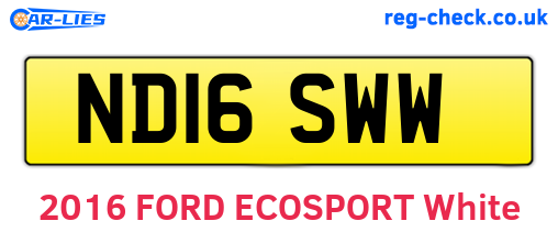 ND16SWW are the vehicle registration plates.