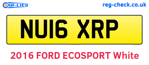 NU16XRP are the vehicle registration plates.