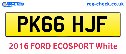 PK66HJF are the vehicle registration plates.
