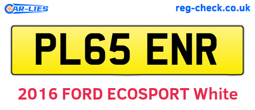PL65ENR are the vehicle registration plates.