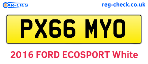 PX66MYO are the vehicle registration plates.