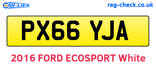 PX66YJA are the vehicle registration plates.