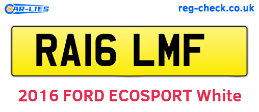 RA16LMF are the vehicle registration plates.