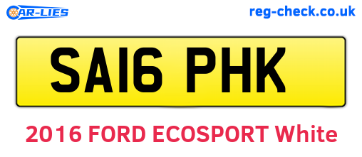 SA16PHK are the vehicle registration plates.