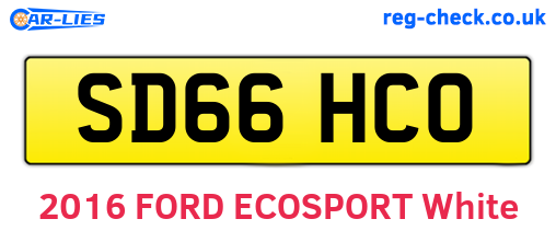 SD66HCO are the vehicle registration plates.