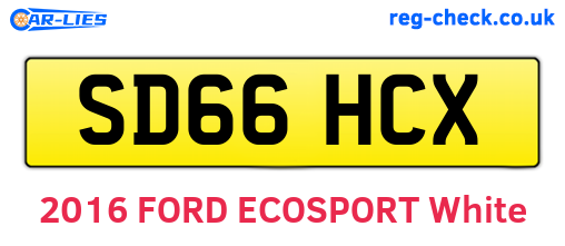 SD66HCX are the vehicle registration plates.