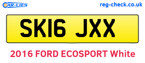 SK16JXX are the vehicle registration plates.