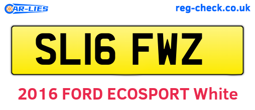SL16FWZ are the vehicle registration plates.