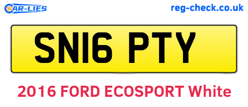 SN16PTY are the vehicle registration plates.