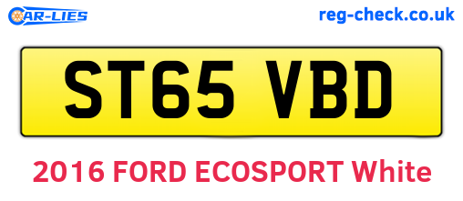 ST65VBD are the vehicle registration plates.