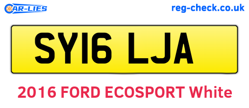SY16LJA are the vehicle registration plates.