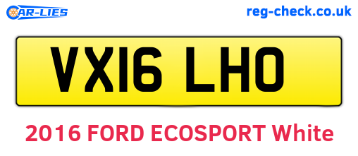 VX16LHO are the vehicle registration plates.