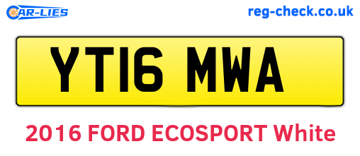 YT16MWA are the vehicle registration plates.