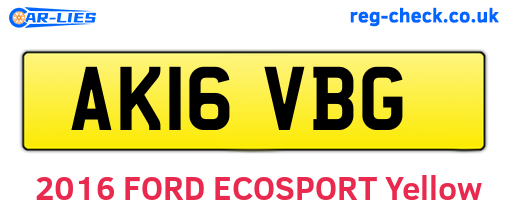 AK16VBG are the vehicle registration plates.